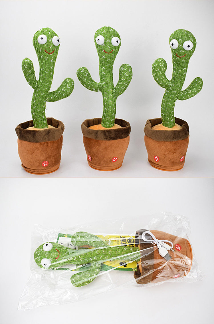 Dancing Cactus Toy Repeat Talking USB Charging Can Sing Record Cactus Bailarín Dansant Kids Education Toys Birthday Present