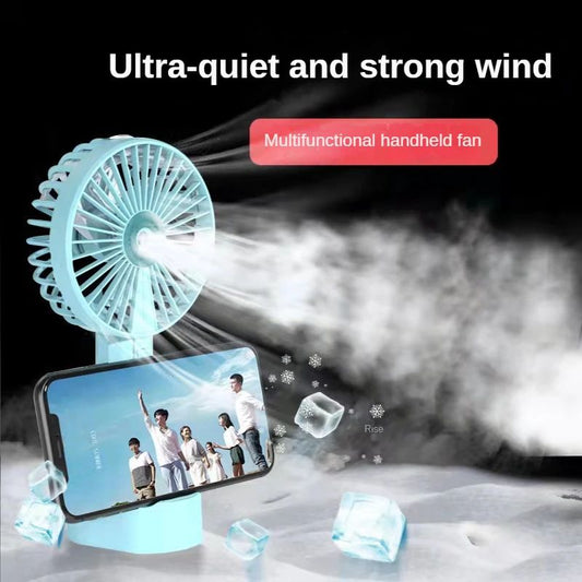 Portable Hand Held Fan Office Desktop Multifunctional Folding Double Headed Small Electric Fan With A Neck Lanyard