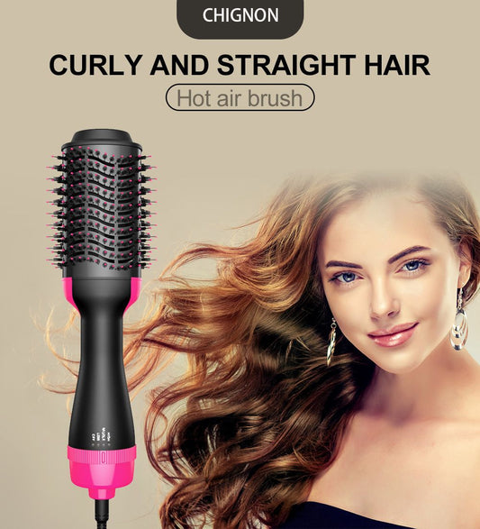 Hot Air Brush Multi-Function Hair Dryer Straightener Curler Comb