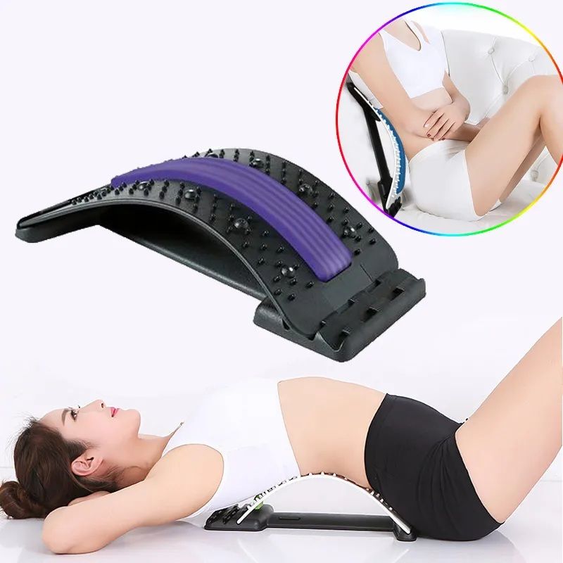 Back Stretcher-For Spine Lower Lumbar Massage Support Spine Pain Relief Back Massage Posture Corrector Lumbar Support Device Muscle Pain Relief Lower Back Massager